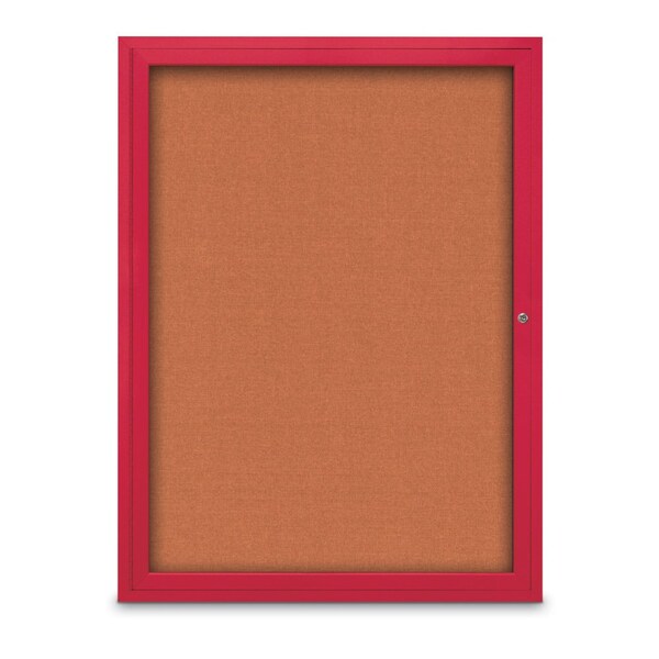 Slim Enclosed Corkboard, 18"x24", Black Alum Frame/Rubber